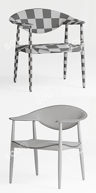 The Stylish LM92P Metropolitan Chair 3D model image 3