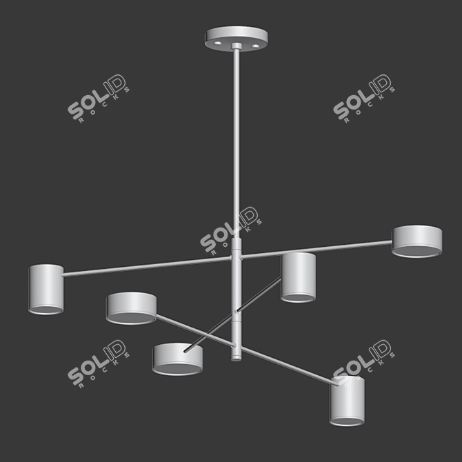 Modern Industrial Black Pendant Light 3D model image 2