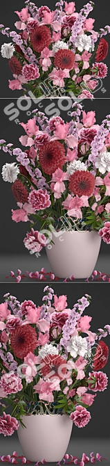 Title: Spring Blossom Bouquet 3D model image 2