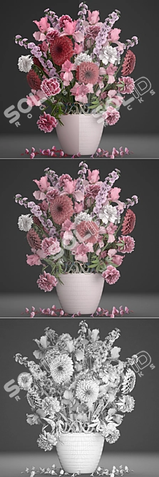Title: Spring Blossom Bouquet 3D model image 3