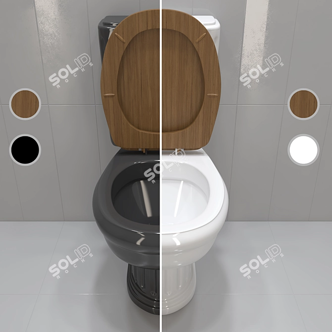 Monarch Black/White Toilet 3D model image 2