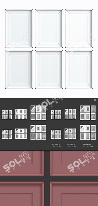 Multi-Colored Picture Frames Set -45 3D model image 3