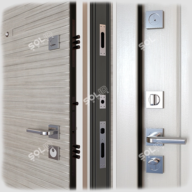 Vesta SteelGuard: Secure Entrance Metal Door 3D model image 2