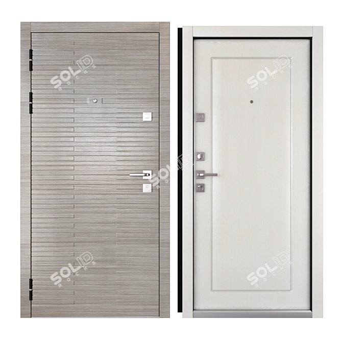 Vesta SteelGuard: Secure Entrance Metal Door 3D model image 3