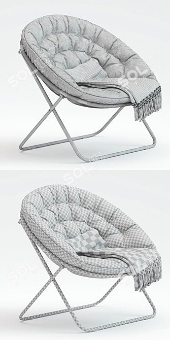 Solid Hang-A-Round Chair: Chic Seating Solution 3D model image 3