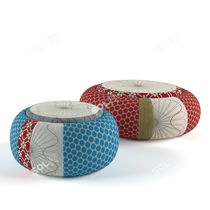 Round Donut Stools by Moroso 3D model image 1