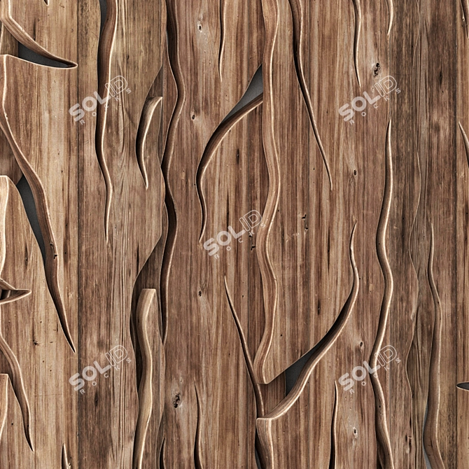 Natural Wood Slab Panels 3D model image 2
