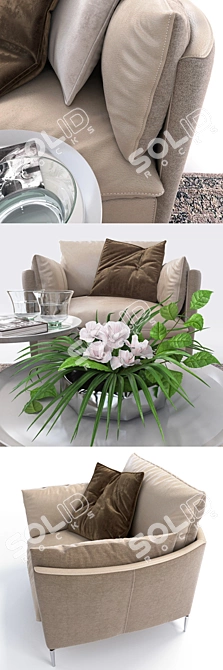Maya Prianera: Modern Sofa & Round Tables 3D model image 2