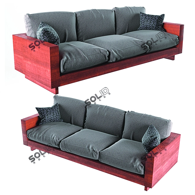 3D Sofa Model: FBX and OBJ Files 3D model image 1