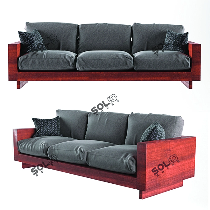 3D Sofa Model: FBX and OBJ Files 3D model image 2