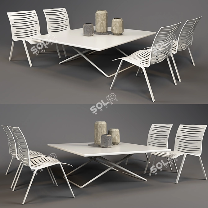 Relaxation Essentials: Outdoor Furniture 3D model image 1