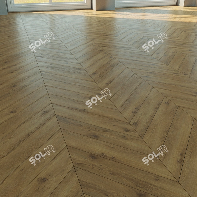 Natural Wood Parquet Flooring 3D model image 1