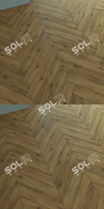 Natural Wood Parquet Flooring 3D model image 2