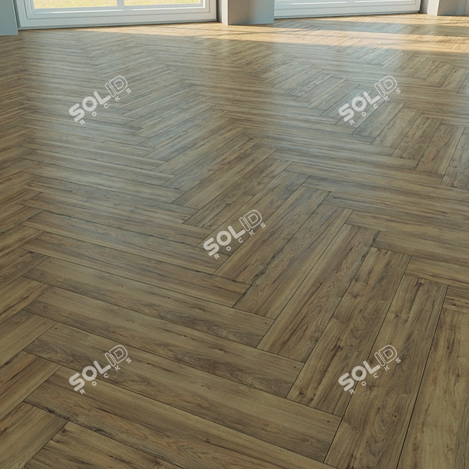 Natural Wood Parquet Flooring 3D model image 3