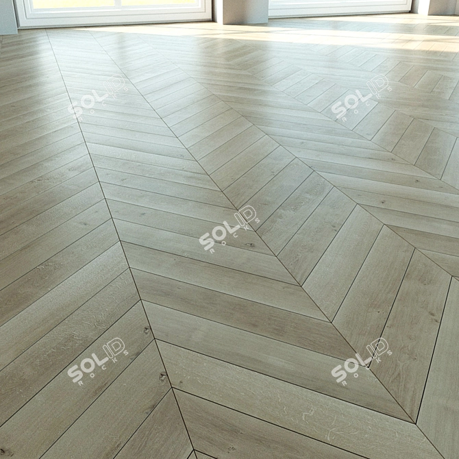 Natural Wood Parquet Flooring 3D model image 3