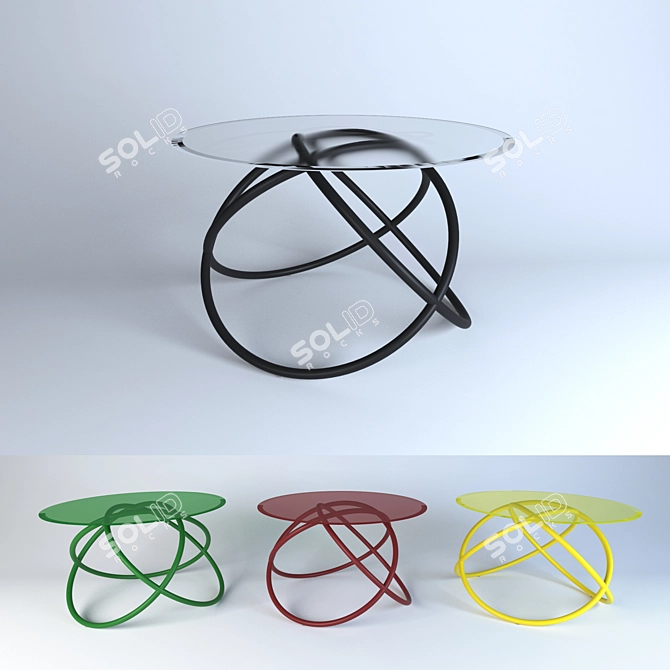 Modern 2014 Oval Table 3D model image 1