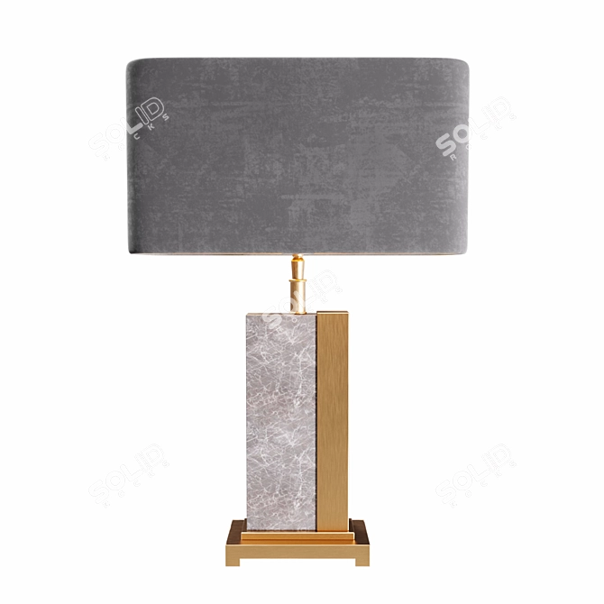 Elegant Grey Marble Table Lamp 3D model image 2