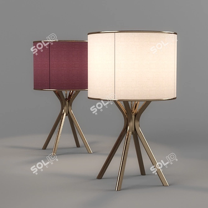 Elegant Glass Table Lamp 3D model image 3