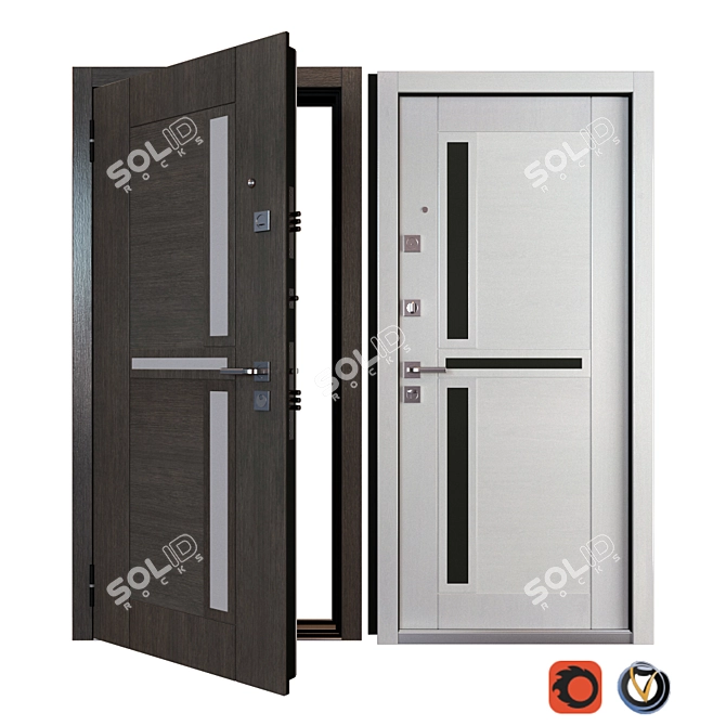 Neoline SteelGuard: The Ultimate Entrance Metal Door 3D model image 1