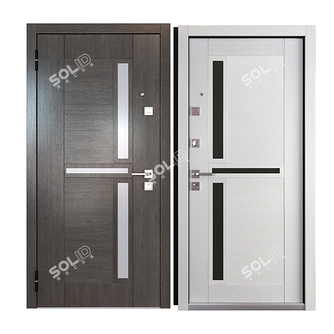 Neoline SteelGuard: The Ultimate Entrance Metal Door 3D model image 3