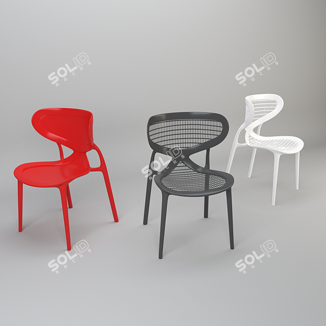 Elegant Moonlight Chair 3D model image 3
