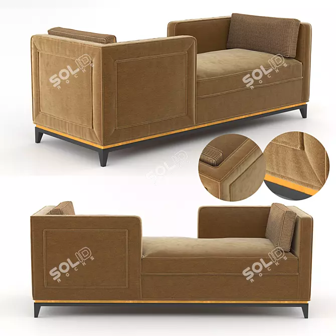 Modern Compact Sofa 3D model image 1