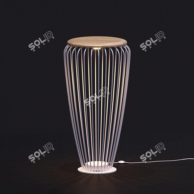 Versatile Cage Floor Lamp - Multi-purpose and Sturdy 3D model image 1