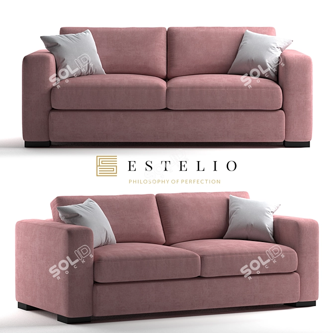Stylish Estelio Calipso Sofa 3D model image 1