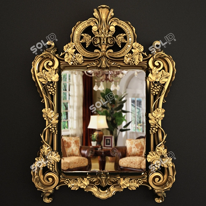 Title: Regence Giltwood Mirror (18th c.) 3D model image 1