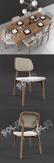 Elegant Lider Dining Set 3D model image 2