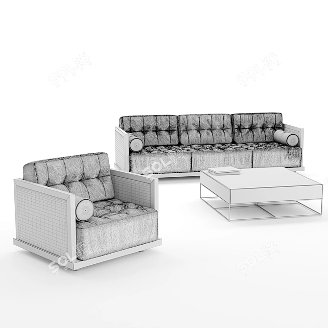 Elegant Hanedan Sofa Table 3D model image 3