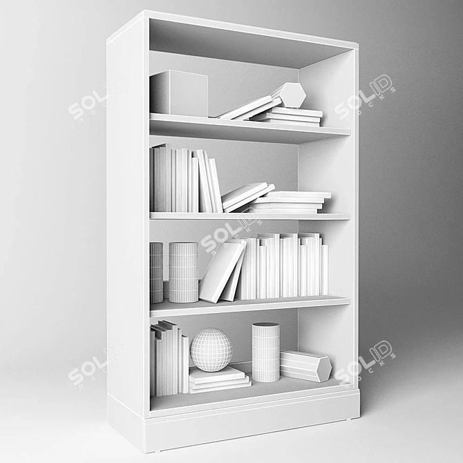 Havsta Shelving Unit with Base 3D model image 3
