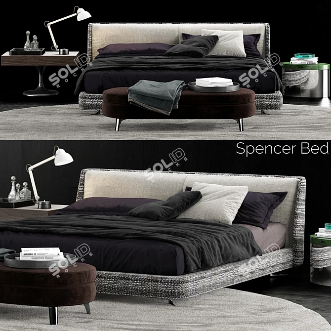 Moderno Minotti Spencer Bed 3D model image 1