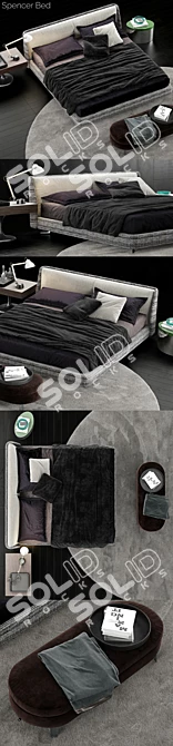 Moderno Minotti Spencer Bed 3D model image 2