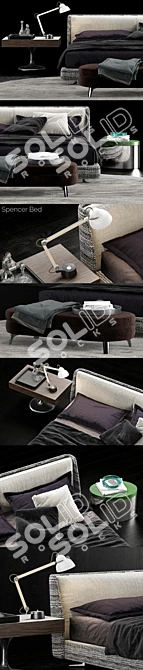 Moderno Minotti Spencer Bed 3D model image 3