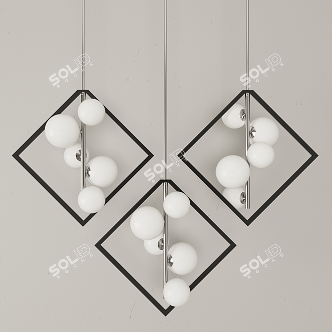 Wendt Geometric Chandelier: Adjustable, Sleek Design 3D model image 2