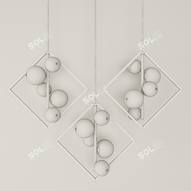 Wendt Geometric Chandelier: Adjustable, Sleek Design 3D model image 3