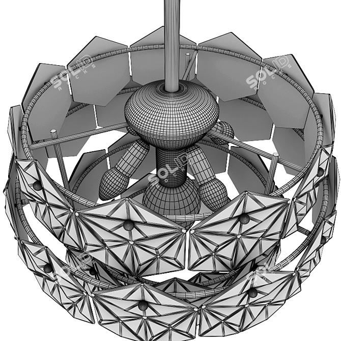 Elegant Crystal Chandelier 3D model image 3