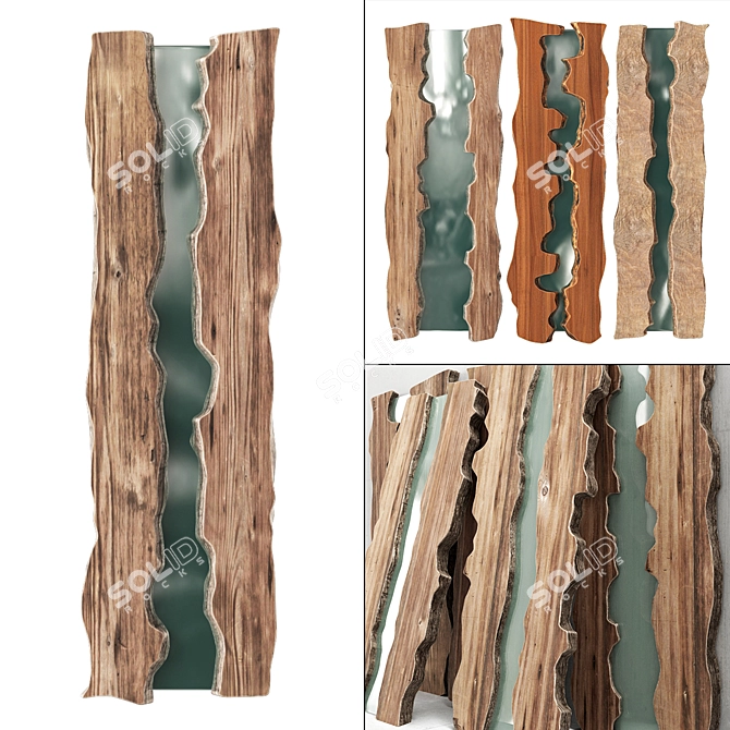 Glass-Infused Wooden Slabs 3D model image 1