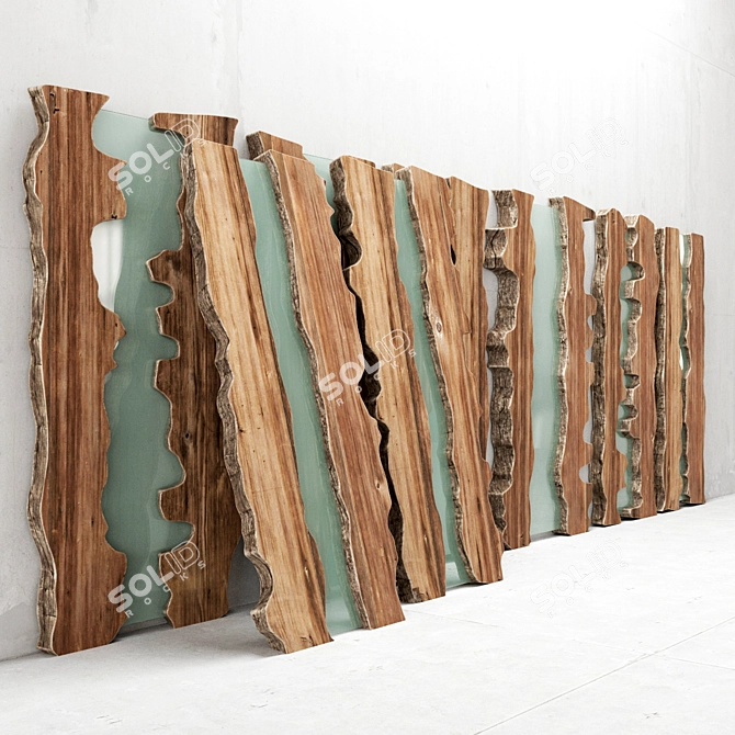 Glass-Infused Wooden Slabs 3D model image 2