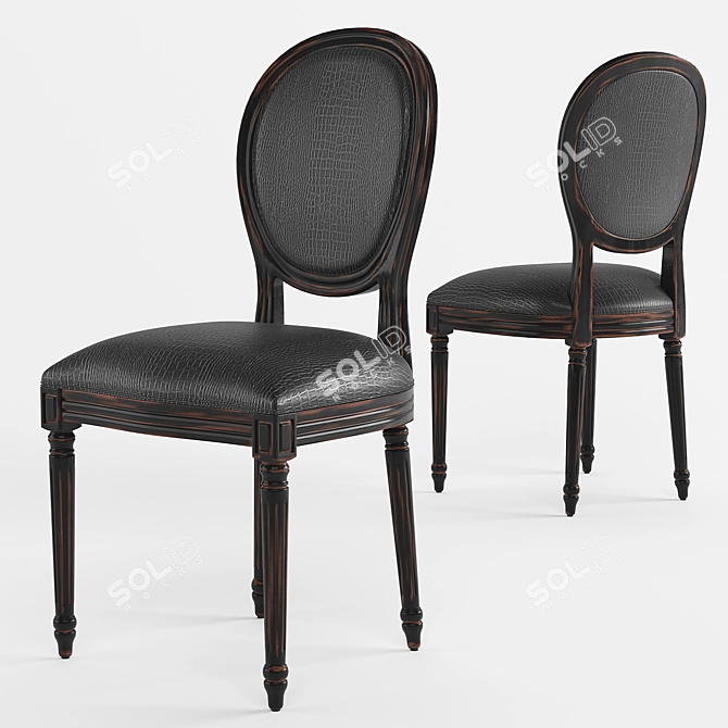 Classic French Style Dining Chair 3D model image 1