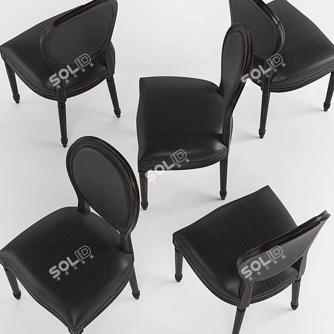 Classic French Style Dining Chair 3D model image 3