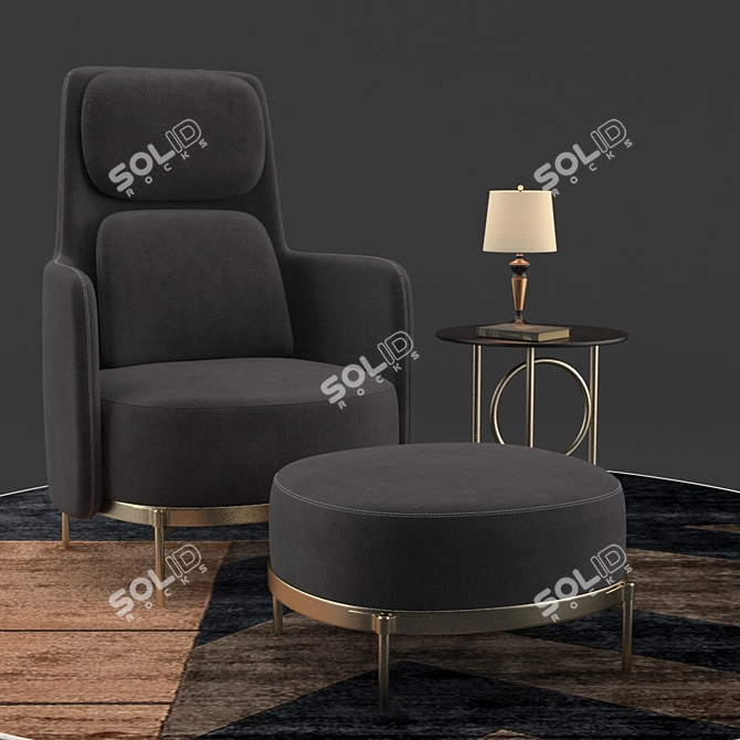 Sleek Minotti Tape Armchairs 3D model image 2