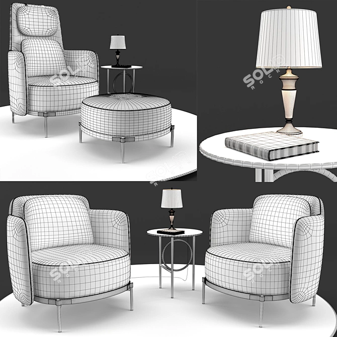 Sleek Minotti Tape Armchairs 3D model image 3