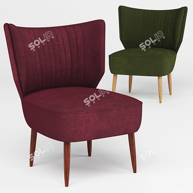 Duke Contemporary Cocktail Chair 3D model image 1