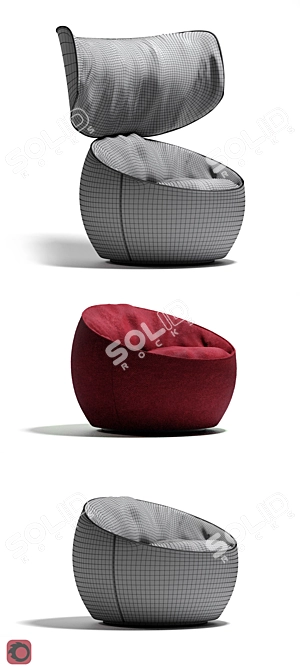 Moooi Hana Armchair: Luxurious Comfort in Wingback Style 3D model image 2