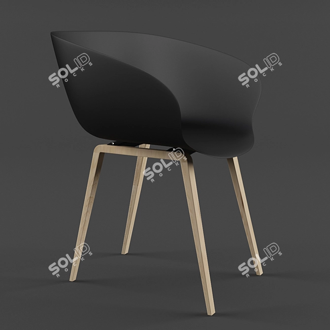 Modern Arm Chair: PP Plastic + Beechwood 3D model image 1