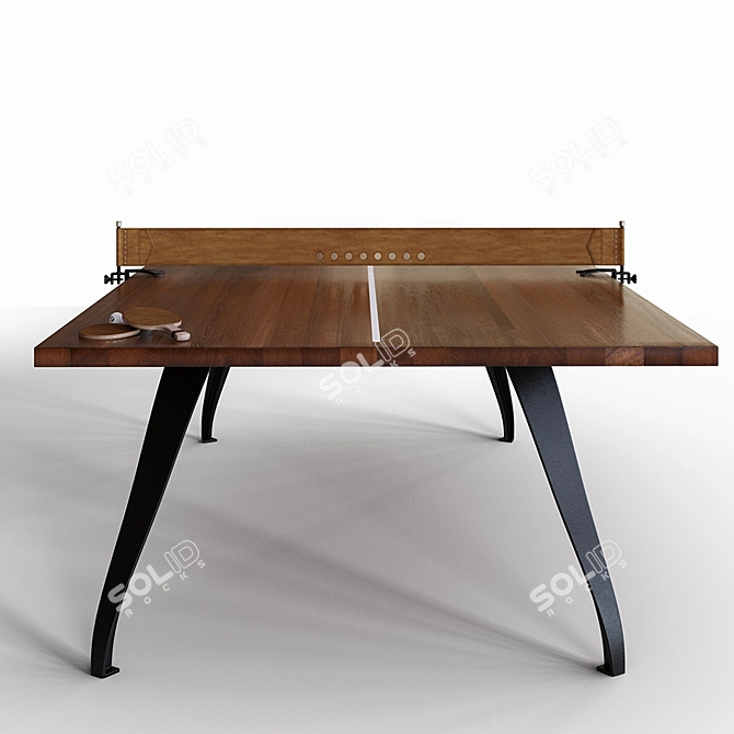 Vintage Ping Pong Table 3D model image 2