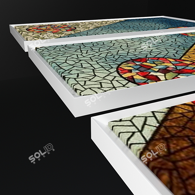 Modern Triptych Wall Art 3D model image 3