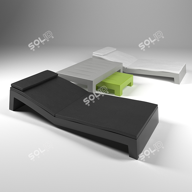 Sleek Vondom Jut Chaise Set 3D model image 3